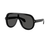 Moncler Unisex Sunglass ME6021U Sunsette - Frame color: Shiny Black, Lens color: Solid Dark Grey