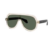 Moncler Unisex Sunglass ME6021U Sunsette - Frame color: Transparent Butter, Lens color: Solid Dark Green
