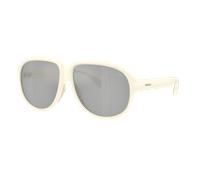 Moncler Unisex Sunglass ME8001 Halcyonne - Frame color: Matt Butter, Lens color: Clear Mirror Silver