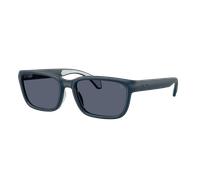 Moncler Unisex Sunglass ME8002 Slicka - Frame color: Matte Blue, Lens color: Polarized Dark Blue
