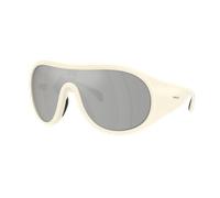 Moncler Unisex Sunglass ME8004 Cloche - Frame color: Matt Butter, Lens color: Clear Mirror Silver