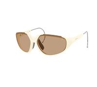 Moncler Unisex Sunglass ME8008 LASZER - Frame color: Matt Butter, Lens color: Light Brown Solid