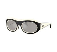 Moncler Unisex Sunglass ME8015U Ramillon - Frame color: Matte Butter/Matte Black, Lens color: Mirror Silver
