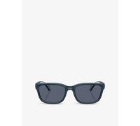 Moncler Womens Moncler Me8002 Slicka Rectangle-Frame Plastic Sunglasses Blue