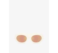 Moncler Unisex Sunglass ME8015U Ramillon - Frame color: Matte Vanilla, Lens color: Brown Mirror Gold