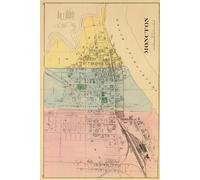Moncton Map Journal: Vintage Map Notebook