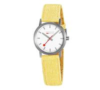 Mondaine A6583032317SBE Women's Analogue Quartz Watch with Textile Strap, Yellow, Bracelet