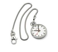 Mondaine - Pocket Watch A660.30316.11SBB 43mm - Official Swiss Railways Pocket Watch Polished Steel Casing Red Second Hand - Watches for Men