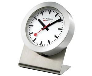 Mondaine A660.30318.81SBB mmagnetic silver wall clock, table clock, kitchen c...
