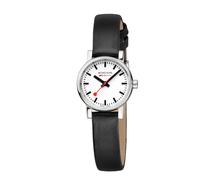 Mondaine Classic Ladies Watch with Black Vegan Leather Strap MSE.26110.LBV