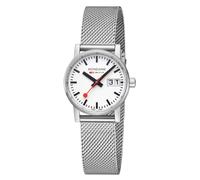 Mondaine Classic Ladies Watch with White Dial and Silver Strap MSE.30210.SM