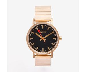 Mondaine Classic Rose Gold Black Dial Quartz 40mm Unisex Watch A660.30360.16SBR