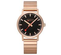 Mondaine Classic Swiss Railway Black Dial Rose Gold Men’s 40mm Watch. RRP £279