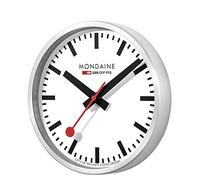 Mondaine Clock, Aluminium, White/Copper, Large