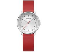 Mondaine Doppio 33mm Red Vegan Grape Leather Watch MD-516