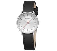 Mondaine Doppio Watch 33mm, Vintage Charm, Minimalist, Concave Off-White Dial, Double-Domed Sapphire Crystal, Swiss Quartz, 5 ATM Water-Resistant, Recycled Stainless Steel, Vegan Grape Leather Strap