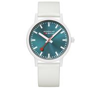 Mondaine Essence Teal Mens Watch with Teal Dial and White Strap MS1.41140.RA