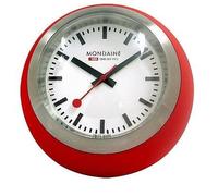Mondaine Globe Clock Red/White 6cm - White MD-071