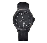 Mondaine Helvetica No1 Bold Women's/ Men's Watch, Black Dial with Date, Black Nylon Bracelet