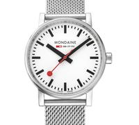 Mondaine MSE.35110.SM Wristwatch evo2 35 mm Quartz Unisex White Silver 3 ATM