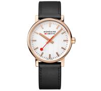 Mondaine EVO2 Quartz White Dial Black Leather Strap Ladies Watch MSE.40112.LB