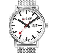 Mondaine - Evo2 MSE.40210.SM - Mens Watch 40mm - Official Swiss Railways Wrist Watch Date Function Silver Steel Strap - 30m Water Resistant - Sapphire Crystal - Watches for Men