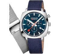 Grand Cushion Chrono Square Mens Analogue Quartz Watch with Cloth Bracelet MSL.41440.LD.Set