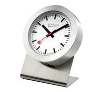 Mondaine Official Swiss Railways Magnetic Clock for Fridge & Office Cabinet with Stand - Puristic & Minimalist Design, Prominent Red Second Hand, Table Use
