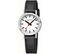 Mondaine SBB Stop2Go BackLight White Grape Leather Watch MD-473