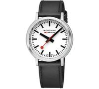 Mondaine SBB Stop2Go BackLight White Grape Leather Watch MD-475