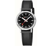 Mondaine SBB Stop2Go Black Grape Leather Watch MD-474