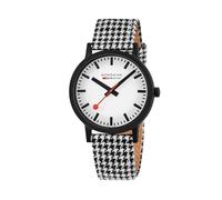Mondaine Unisex 41.00mm Quartz Watch with White Analogue dial and Multicolour Leather Strap MS1.41110.LN