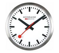 Mondaine - Wall Clock A990.Clock.16SBB 25cm - Official Swiss Railways Clock Red Second Hand Aluminium Casing - Dust Resistant - Watches for Men