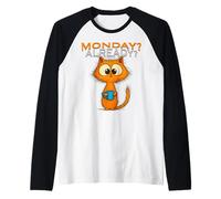 Monday? Already? Design Funny Cat Coffee Humor Meme Style Raglan Baseball Tee