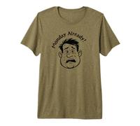 Monday Already Too Soon Shocked Surprised Funny Cartoon Face Premium T-Shirt