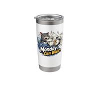 Monday Can Wait - Cat Alarm Clock Stainless Steel Insulated Tumbler