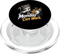 "Monday Can Wait" - Cat Smash Alarm Clock PopSockets PopGrip for MagSafe