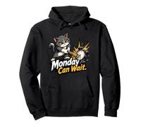 "Monday Can Wait" - Cat Smash Alarm Clock Pullover Hoodie