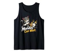 Monday Can Wait - Cat Smash Alarm Clock Tank Top