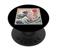 Monday Coffee Kaiju Retro Japanese Wave PopSockets Adhesive PopGrip