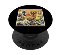 Monday Coffee Kaiju Retro Japanese Wave PopSockets Adhesive PopGrip