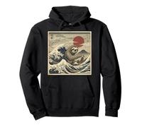 Monday Coffee Kaiju Retro Japanese Wave Pullover Hoodie