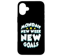 Monday Design For Weekday Working Lover - New Week New Goals Case for iPhone 16 Plus
