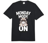 Monday Mode On Cat Coffee Work Comfort Colors Adult Heavyweight T-Shirt