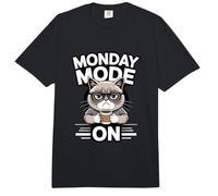 Monday Mode On Cat Coffee Work Comfort Colors Adult Heavyweight T-Shirt