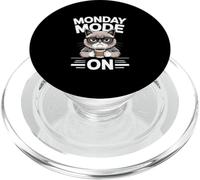 Monday Mode On Cat Coffee Work PopSockets PopGrip for MagSafe