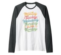 Monday Tuesday Wednesday Thursday Blink Monday - Raglan Baseball Tee
