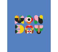 Monday - Wide Ruled Notebook (7.5" × 9.5"): Blue Abstract Typographic Cover | Wide Ruled Writing Journal for School, Work & Daily Notes