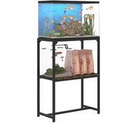 Mondazie 20 Gallon Fish Tank Stand, Upgraded Height Aquarium Stand Table with 2 Tiers Storage Shelf, Metal Reptile Breeder Turtle Terrarium Stand Rack for Home Office, 24" L x 12" W x 32.2" H, Black