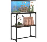 Mondazie 30 Gallon Fish Tank Stand, Upgraded Height Aquarium Stand Table with 2 Tiers Storage Shelf, Metal Reptile Breeder Turtle Terrarium Stand Rack for Home Office, 30" L x 12" W x 32.2" H, Black
